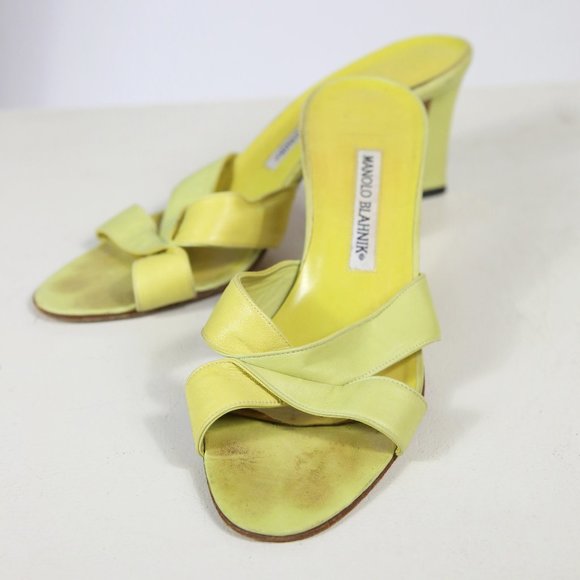 Manolo Blahnik Leather/Suede Sandal - Picture 1 of 4